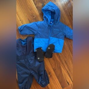 Columbia Snow gear- bib, jacket, & mittens for infant size 6-12 months